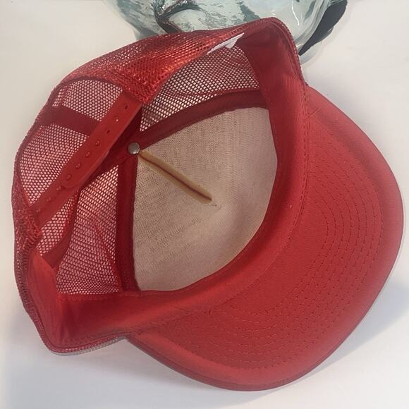 Vintage Dirt Track Racing Trucker Hat Cap Red White Adjustable Snapback Mesh - Picture 6 of 7